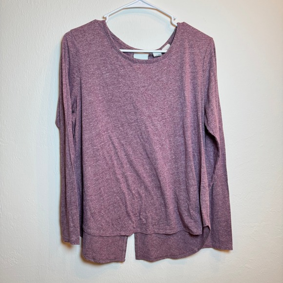 Artisan NY Women's Long Sleeve Top with Back Cutout Detail Purple Large - Picture 1 of 6